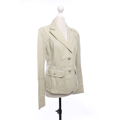 Trussardi Jacke/Mantel aus Leder in Grün