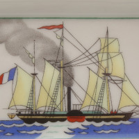 Hermès Asbak met schip motief