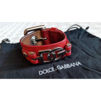 Dolce & Gabbana Braccialetto in Pelle in Rosso