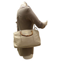 Gucci Bamboo Shopper in Pelle in Crema