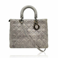 Christian Dior Lady Dior Leer in Grijs