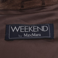 Max Mara Blazer in lana con colletto in pelle scamosciata