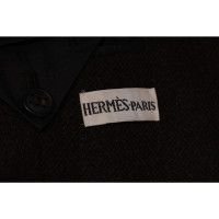 Hermès Jacke/Mantel aus Wolle in Braun