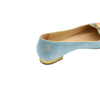 Charlotte Olympia Slipper/Ballerinas aus Wildleder in Blau