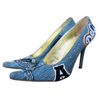 Dolce & Gabbana Pumps/Peeptoes aus Jeansstoff in Blau