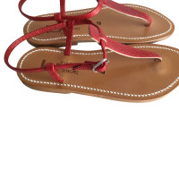 K Jacques Sandalen aus Leder in Rot