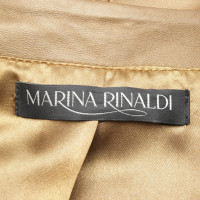 Marina Rinaldi Lederen jas in goudbruin