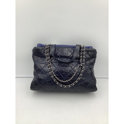 Chanel Portobello Tote Bag aus Leder in Blau