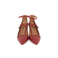 Pura Lopez Pumps/Peeptoes aus Leder in Rot