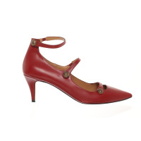 Pura Lopez Pumps/Peeptoes aus Leder in Rot