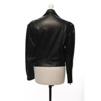 Gianni Versace Jacket/Coat Leather in Black