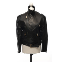 Gianni Versace Jacket/Coat Leather in Black