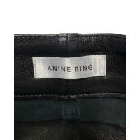 Anine Bing Paire de Pantalon en Cuir en Noir