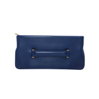 Smythson Clutch Bag Leather in Blue