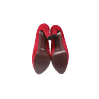 Alexander McQueen Stiefeletten aus Wildleder in Rot