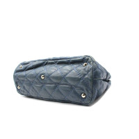 Chanel Shopping Tote Leer in Blauw