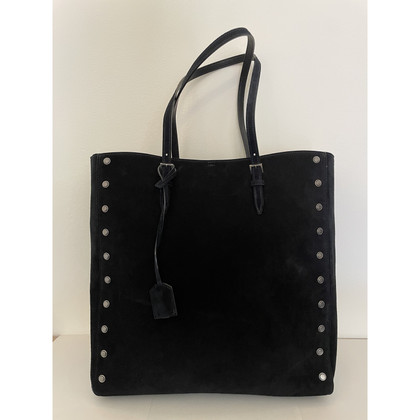 Saint Laurent Shopper in Pelle scamosciata in Nero