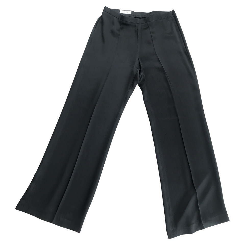 René Lezard Paio di Pantaloni in Seta in Nero