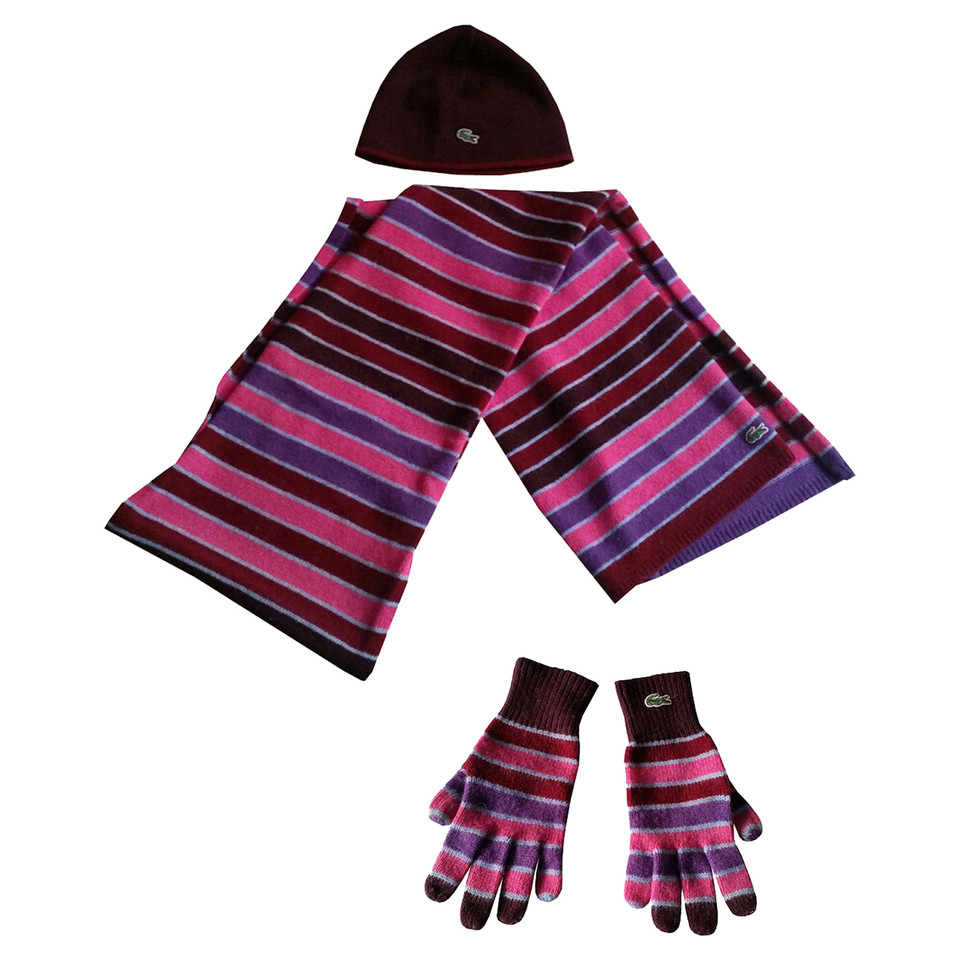 Lacoste Set di cappello, sciarpa e guanti