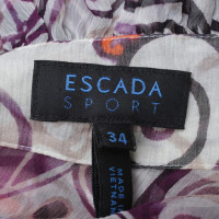 Escada Colorful silk blouse with frills
