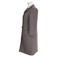 Miu Miu Miu Miu Tweed Wool Coat Brown 