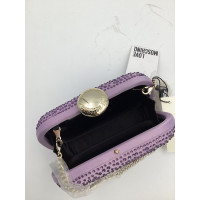 Moschino Clutch Bag Canvas in Violet