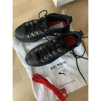 Balmain Sneakers Leer in Zwart