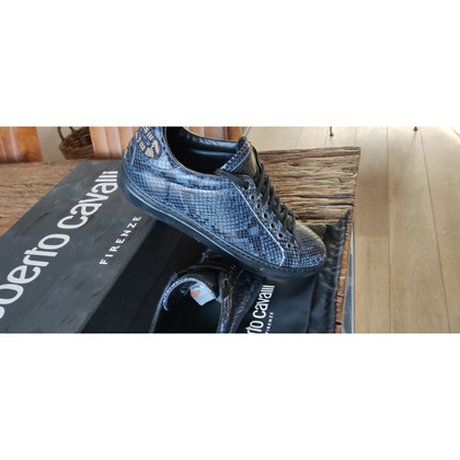 Roberto Cavalli Sneakers aus Leder in Blau