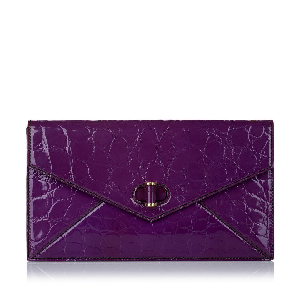 Alexander McQueen Clutch Bag Patent leather in Violet