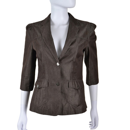Max Mara Jacket/Coat Cotton in Brown