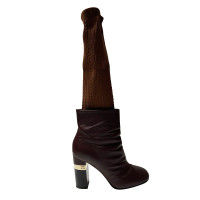 Chanel Ankle boots Leather in Bordeaux