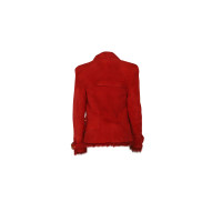 Balmain Jacket/Coat Leather in Red