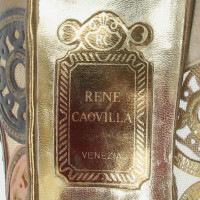 René Caovilla Pumps/Peeptoes aus Leder in Gold