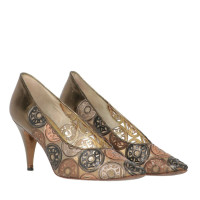 René Caovilla Pumps/Peeptoes Leather in Gold