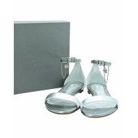 Alexander McQueen Sandalen aus Leder in Silbern