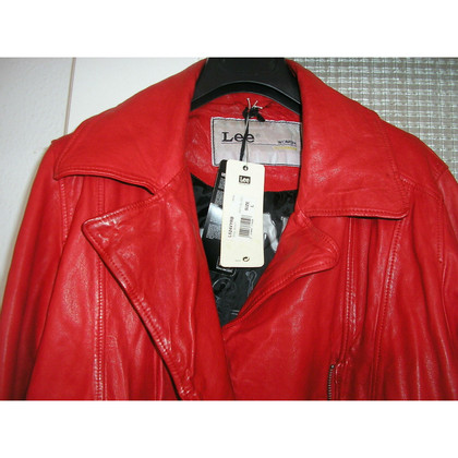 Lee Giacca/Cappotto in Pelle in Rosso