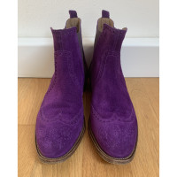 Hermès Stivaletti in Pelle scamosciata in Viola