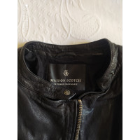 Maison Scotch Jacke/Mantel aus Leder in Schwarz