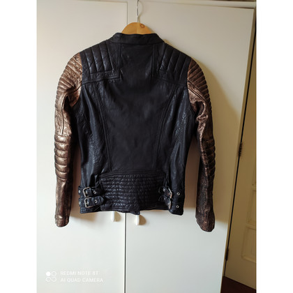 Maison Scotch Jacket/Coat Leather in Black