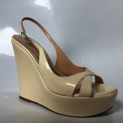 Sergio Rossi Wedges Patent leather in Beige