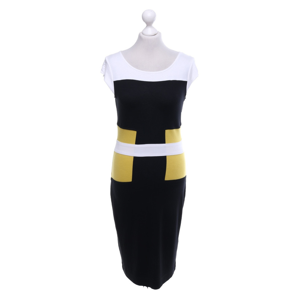 French Connection Dress in black / white / yellow