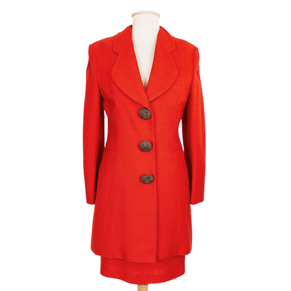 Dior Jacke/Mantel aus Leinen in Rot