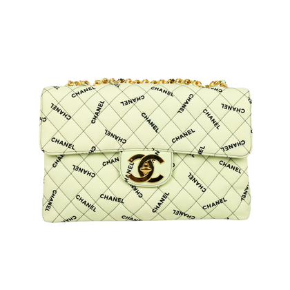 Chanel Flap Bag aus Baumwolle in Grün