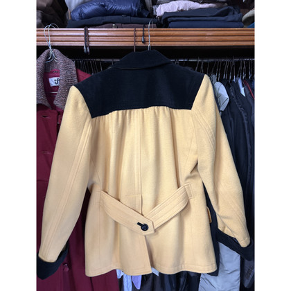 Saint Laurent Giacca/Cappotto in Lana in Giallo