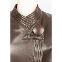 Hermès Jacke/Mantel aus Leder in Braun