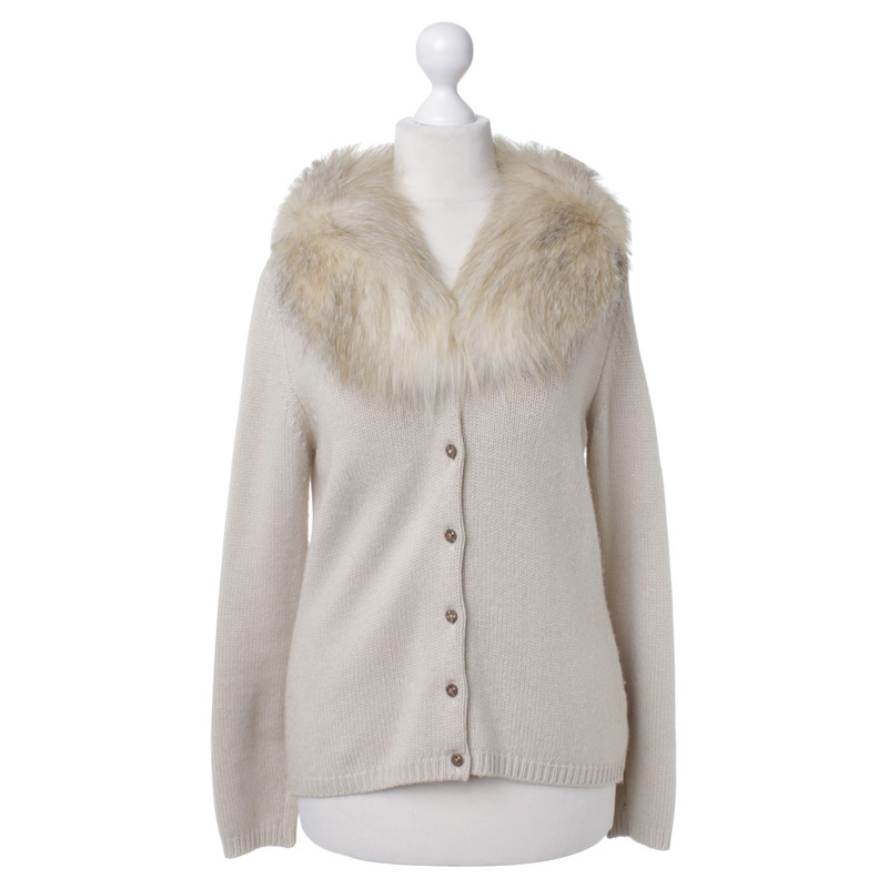 Blumarine Cardigan with fur collar