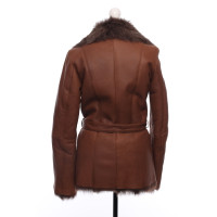 Mabrun Jacke/Mantel aus Leder in Braun