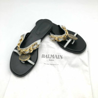 Balmain Sandals Leather in Grey