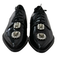 Dolce & Gabbana Slipper/Ballerinas aus Leder in Schwarz
