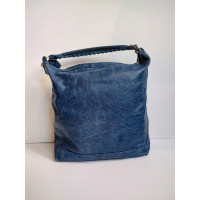 Balenciaga Motocross Day Bag in Pelle in Blu